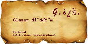 Glaser Ádám névjegykártya