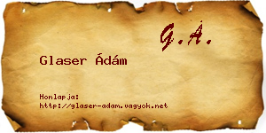 Glaser Ádám névjegykártya